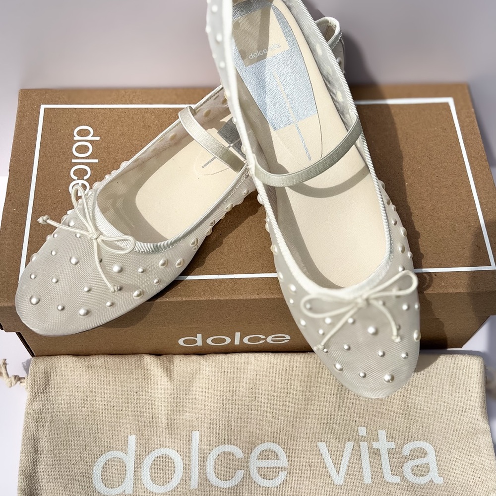 SOLD Dolce Vita Women's White Pearl Flats